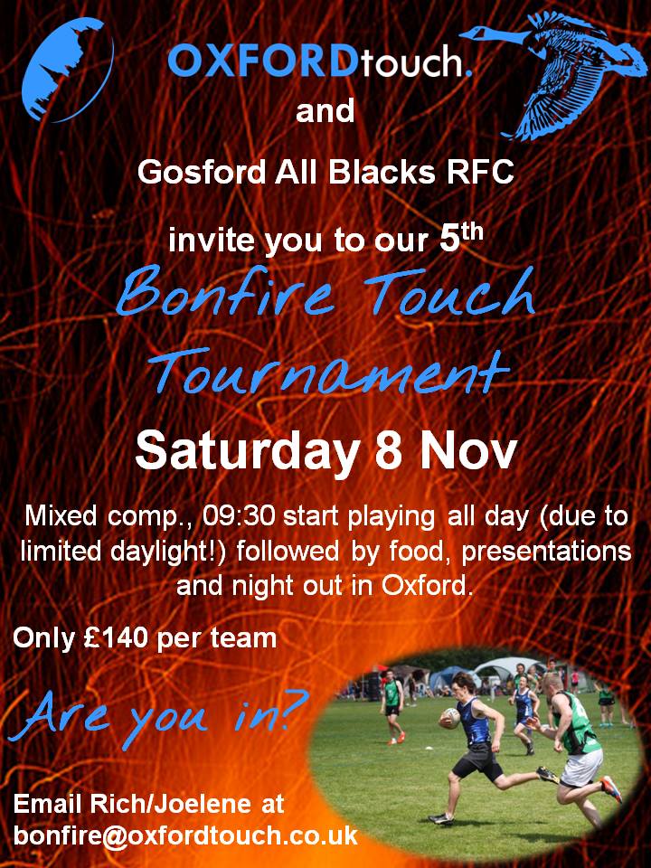 Oxford ‘Bonfire’ Touch Tournament 2014